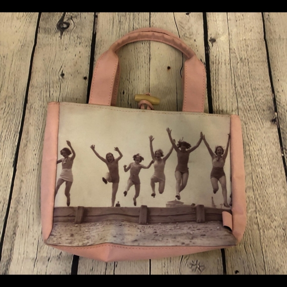 EUC The Body Shop pink with Vintage photo bag - Picture 2 of 6